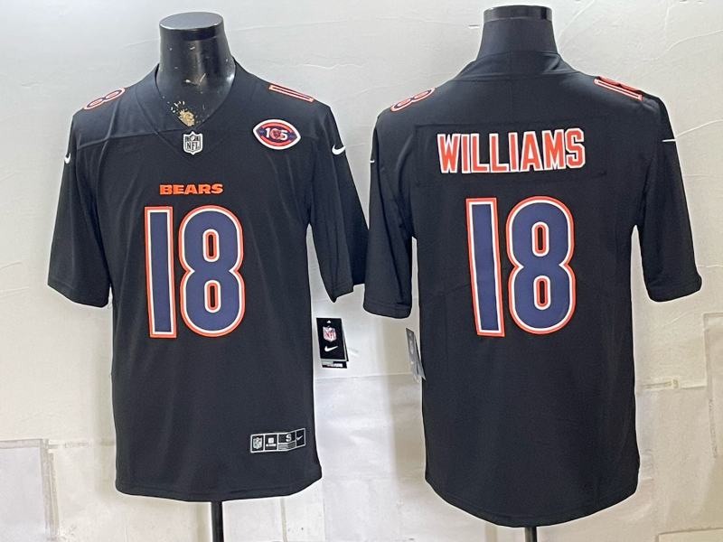 Men 2026 Chicago Bears #18 Williams Black Nike Limited NFL Jersey 0831008->chicago bears->NFL Jersey